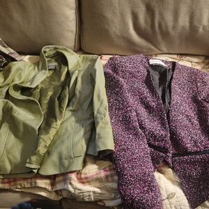 Calvin Klein Pink and Black Tweed Blazer